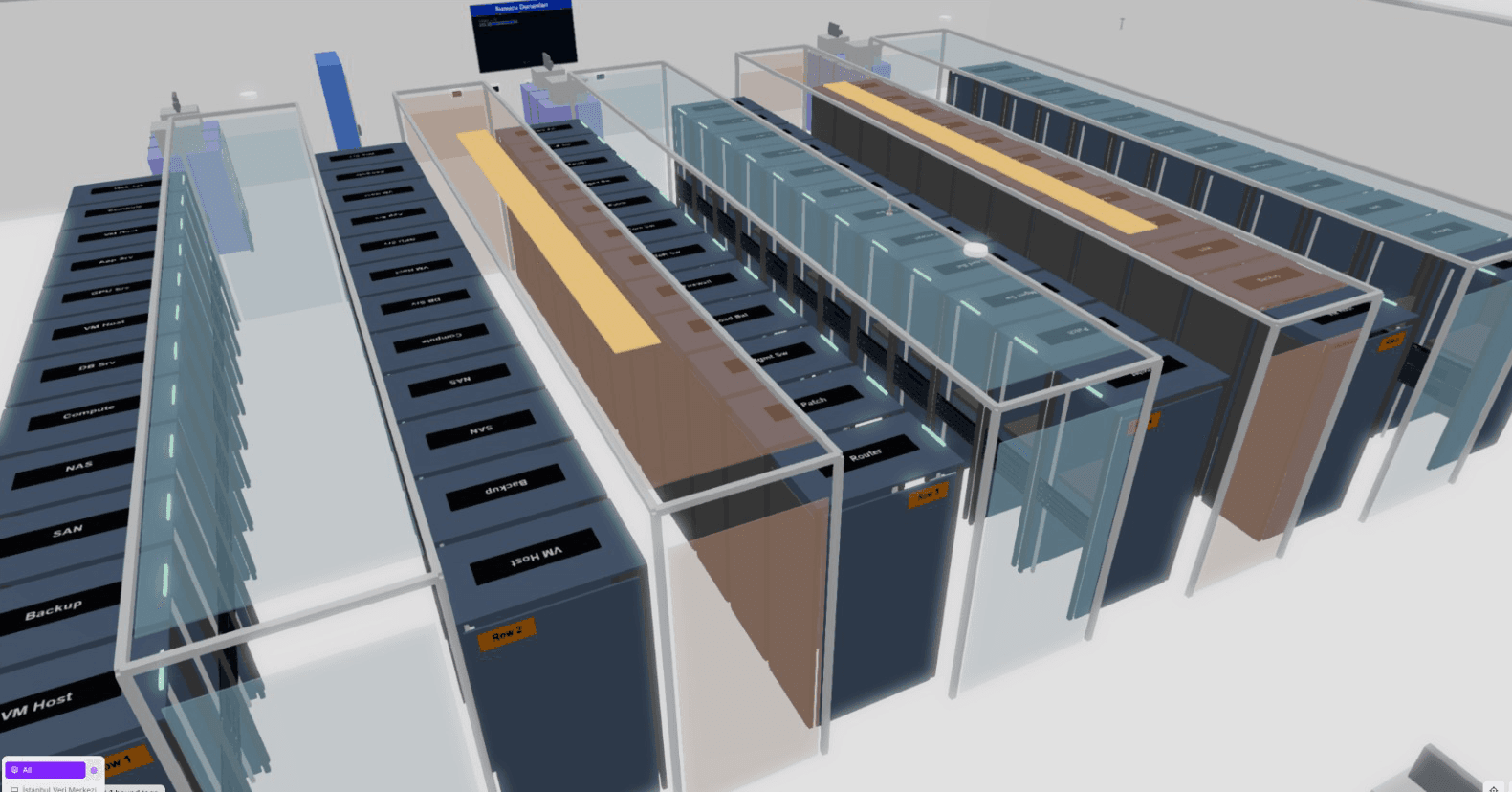 ScadaHud 3D Digital Twin scene with tag-bound equipment